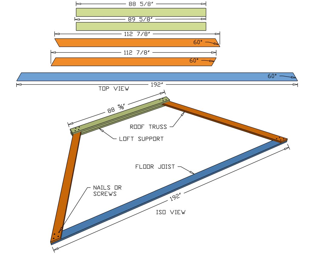 building roof trusses for A-Frame House