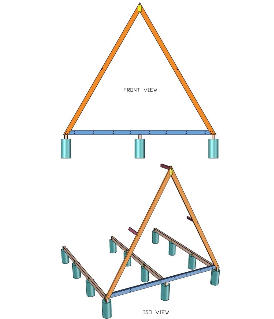 attaching roof trusses to A-Frame House
