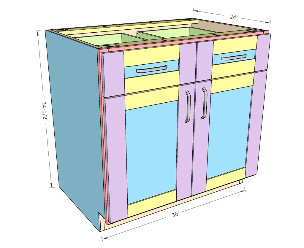 DIY Kitchen Cabinets 36" dimensions