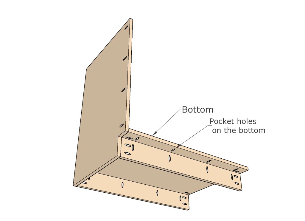 installing base board to DIY Kitchen Cabinets 36"