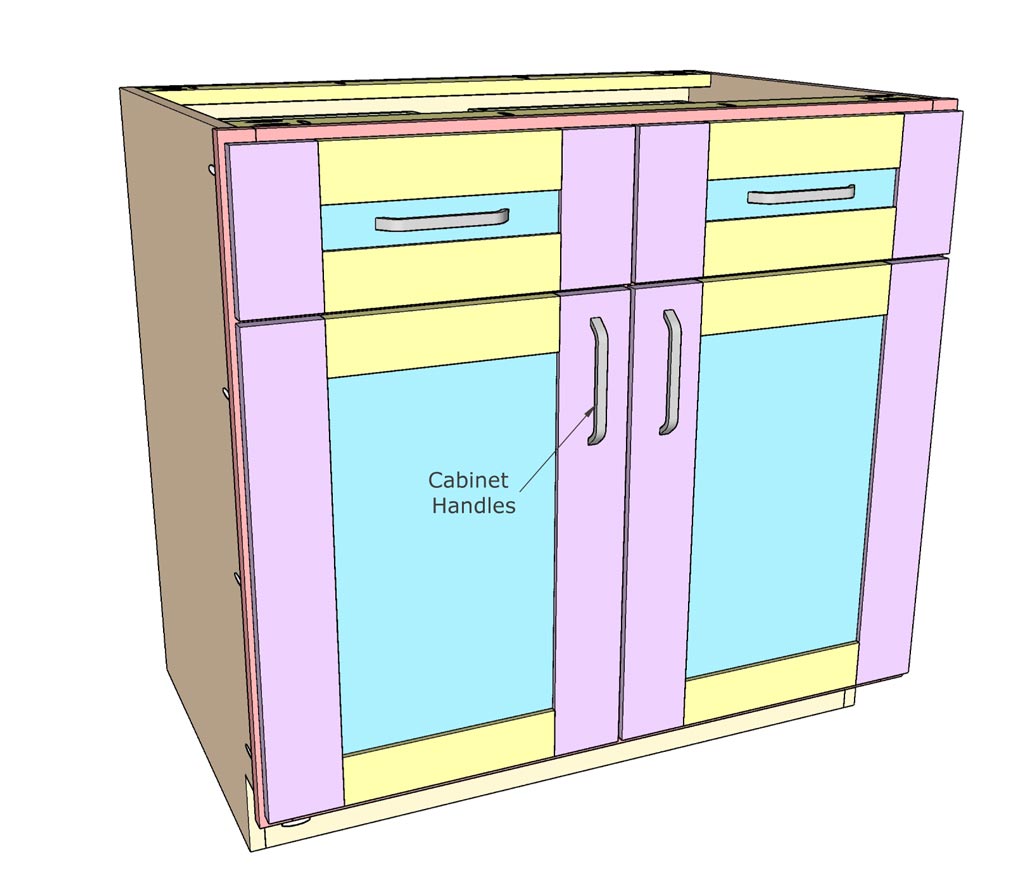 installing door for DIY Kitchen Cabinets 36"