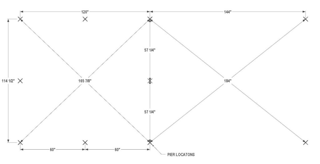pier measurements for the DIY Playhouse for Kids 