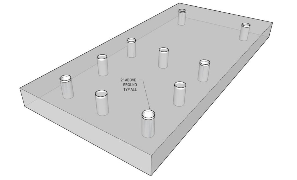 digging holes for the DIY Playhouse for Kids