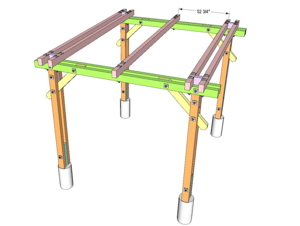 installing beam on DIY Pergola