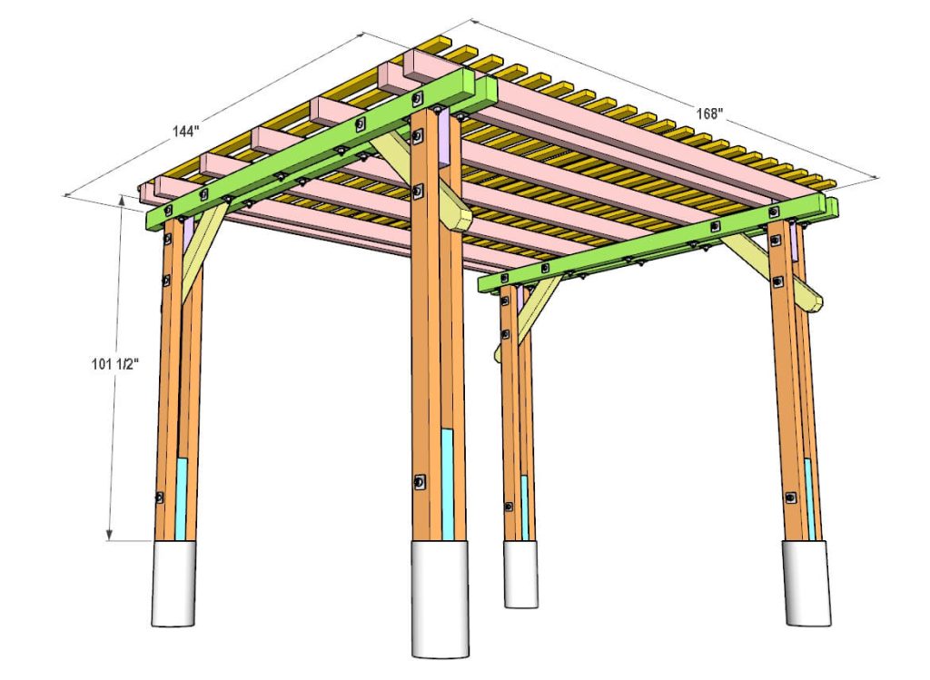 DIY Pergola 14x12 dimensions