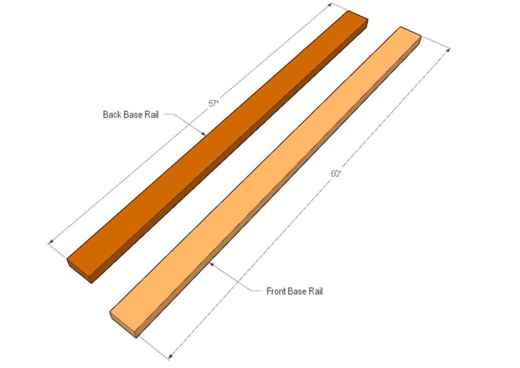 cutting bottom rails for DIY Swing Bench