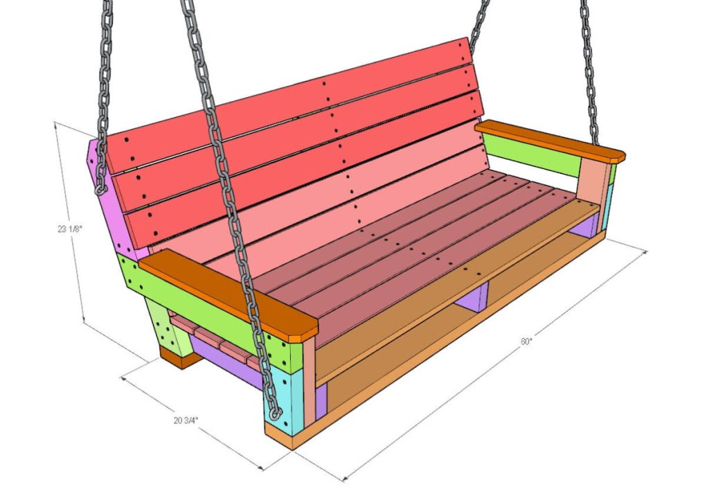 DIY Swing Bench dimensions